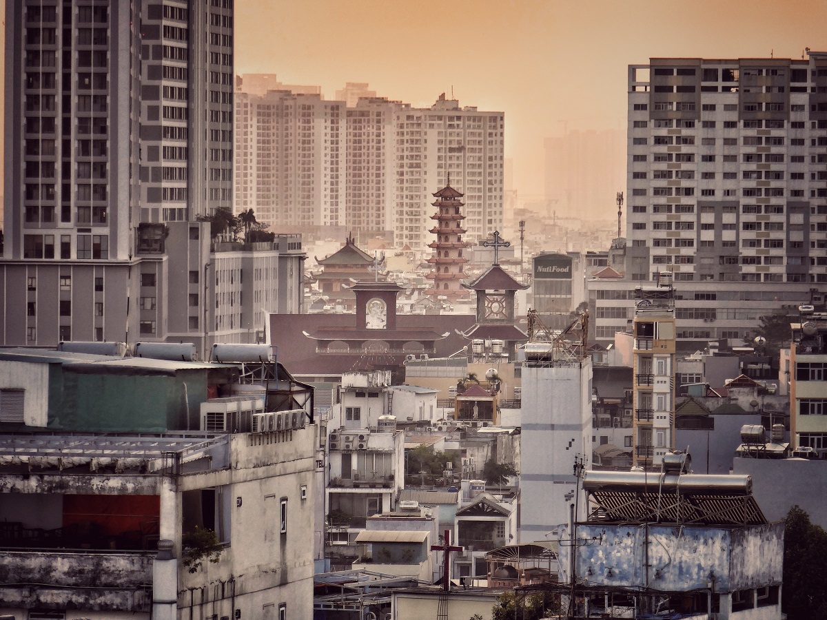 City skyline of Hanoi at Dusk