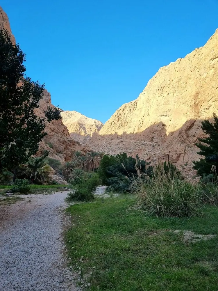 Pathway through the canyon at Wadi Shab in Oman
