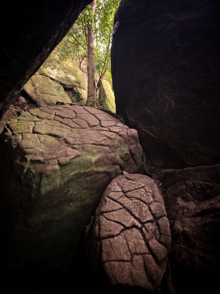 Weathered boulders along the Pidurangala Rock Hike in Sigiriya, Sri Lanka.