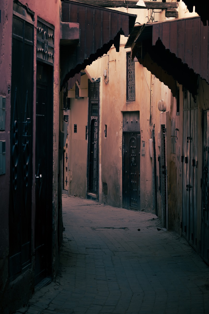 The tight, narrow medina of Meknes, in Morocco.