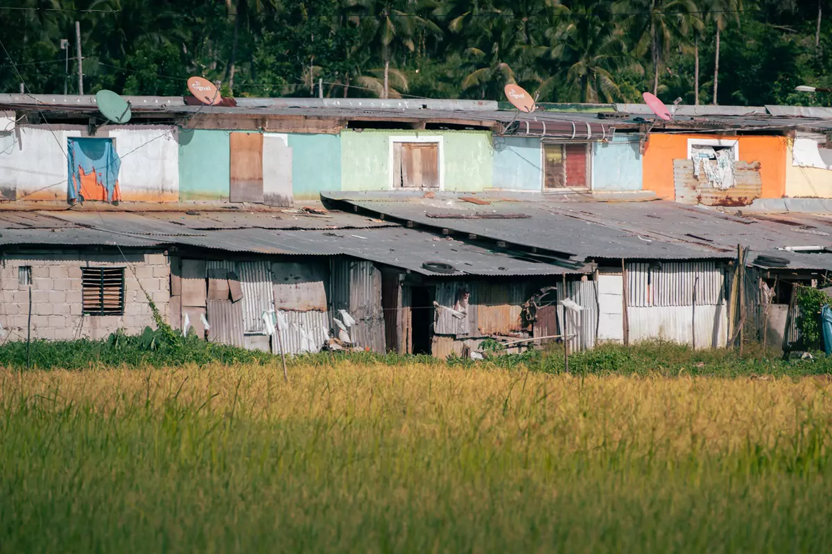 Ramshackle housing in a rural part of a Philippine's southern island.