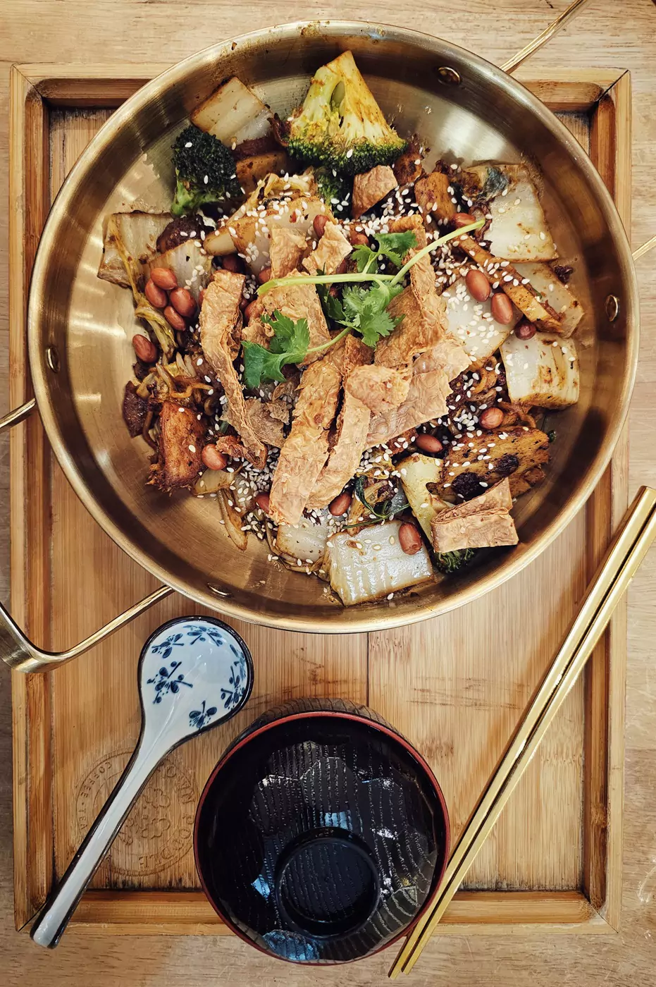 A spicy vegetarian noodles dish from The Brown Poodle restaurant in Penang, Malaysia.