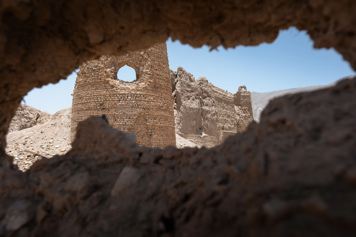 Mudbrick ruins at Harat Al Yemen near Izki, Oman.